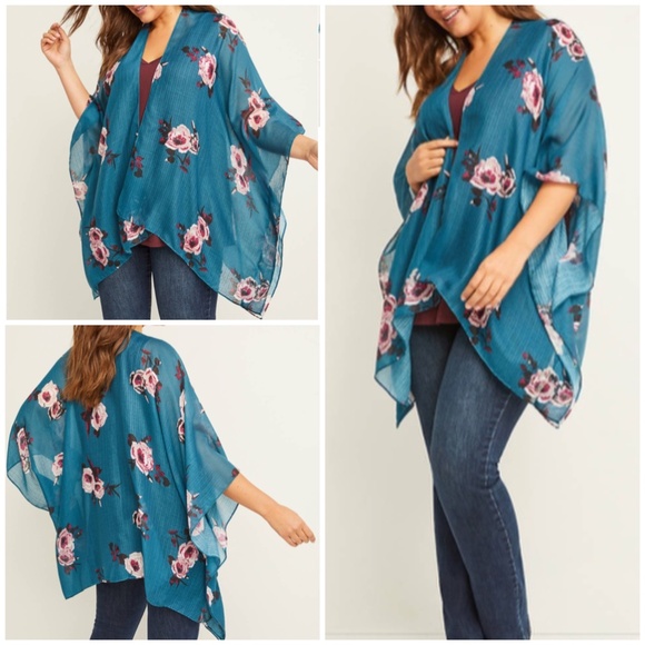 New Lane Bryant ONE SIZE floral overpiece - Picture 1 of 11